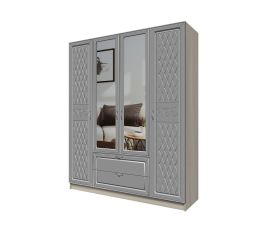 Париж № 1 Шкаф 4-х дв. с зеркалами (ясень шимо свет/серый софт премиум) | подробнее Париж № 1 Шкаф 4-х дв. с зеркалами (ясень шимо свет/серый софт премиум) | фото